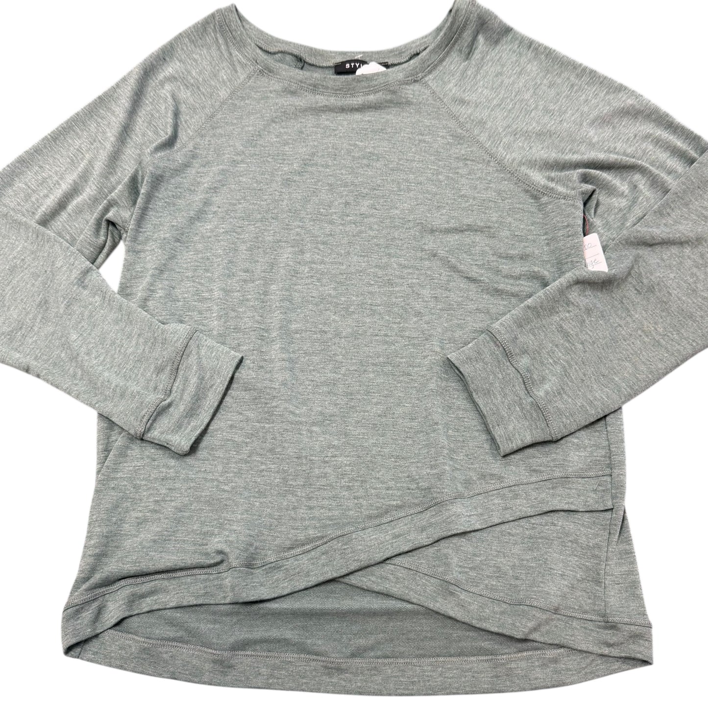 HEATHERED GREEN CREWNECK CROSSOVER SWEATSHIRT NWOT 2X