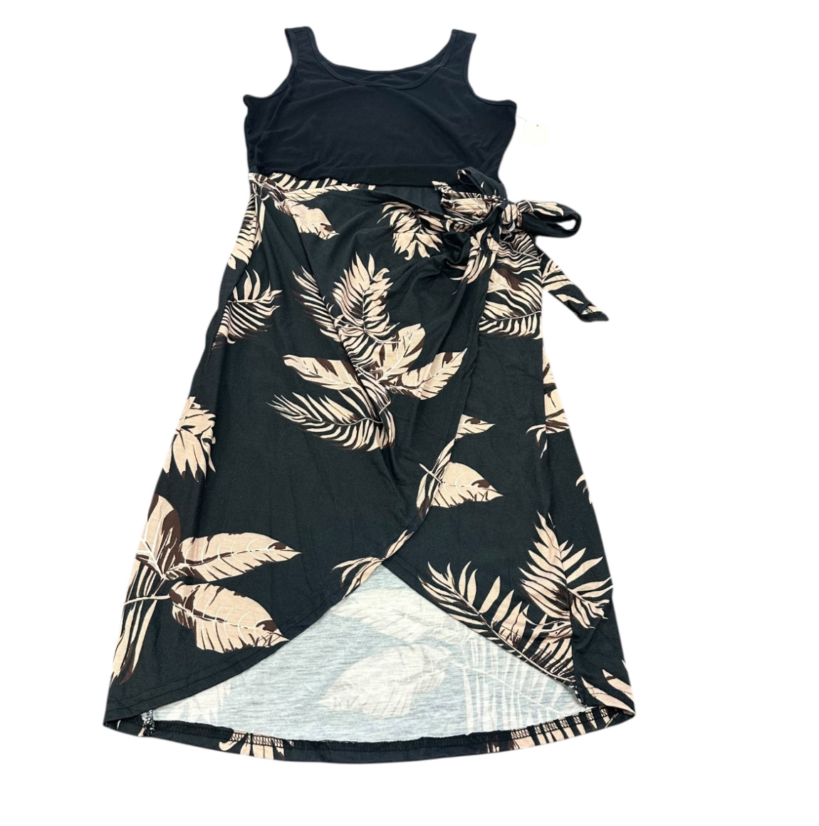 BLACK TAN TROPICAL DRESS 198 LARGE