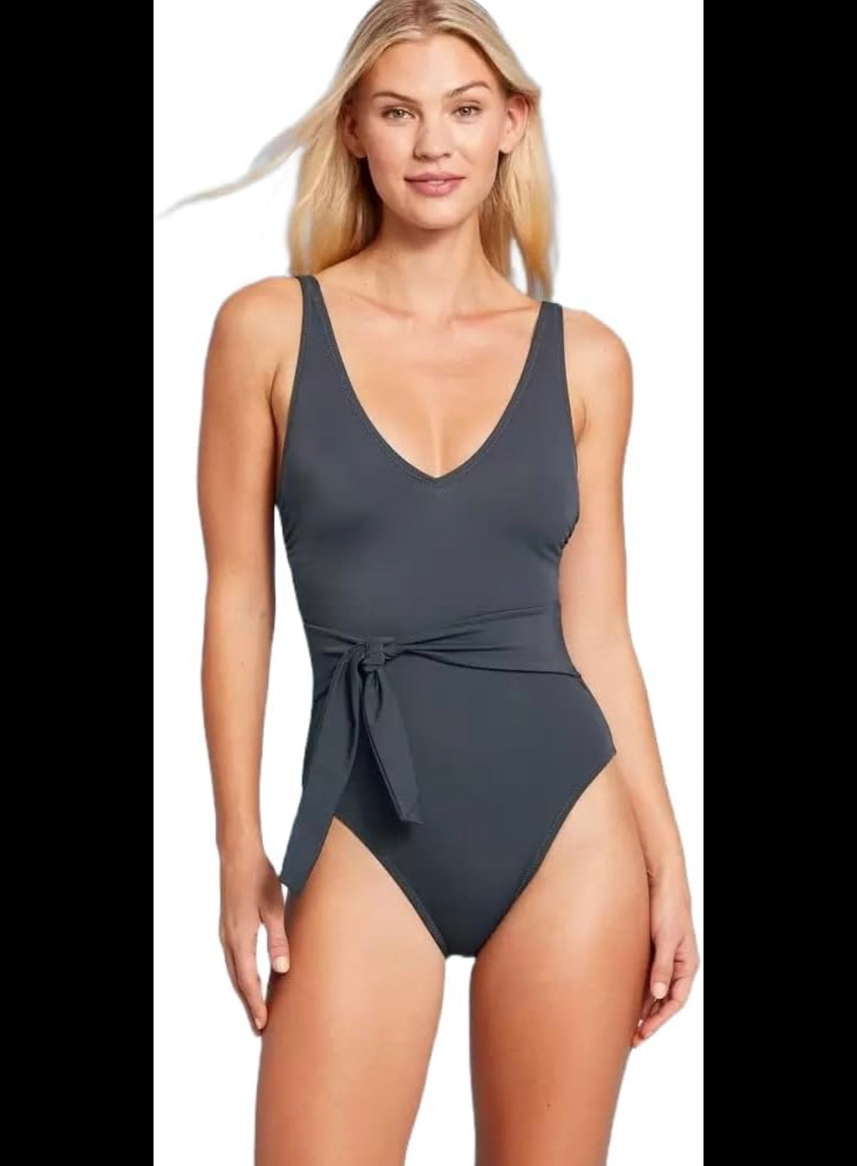 SHADE & SHORE NAVY ONE PC SWIMSUIT 143 LARGE