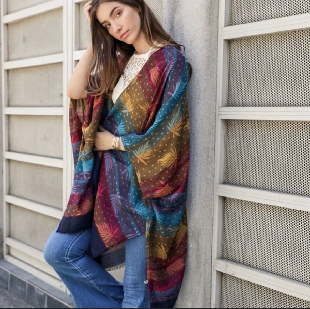 COLORFUL STRIPED SHAWL 230 ONE SIZE