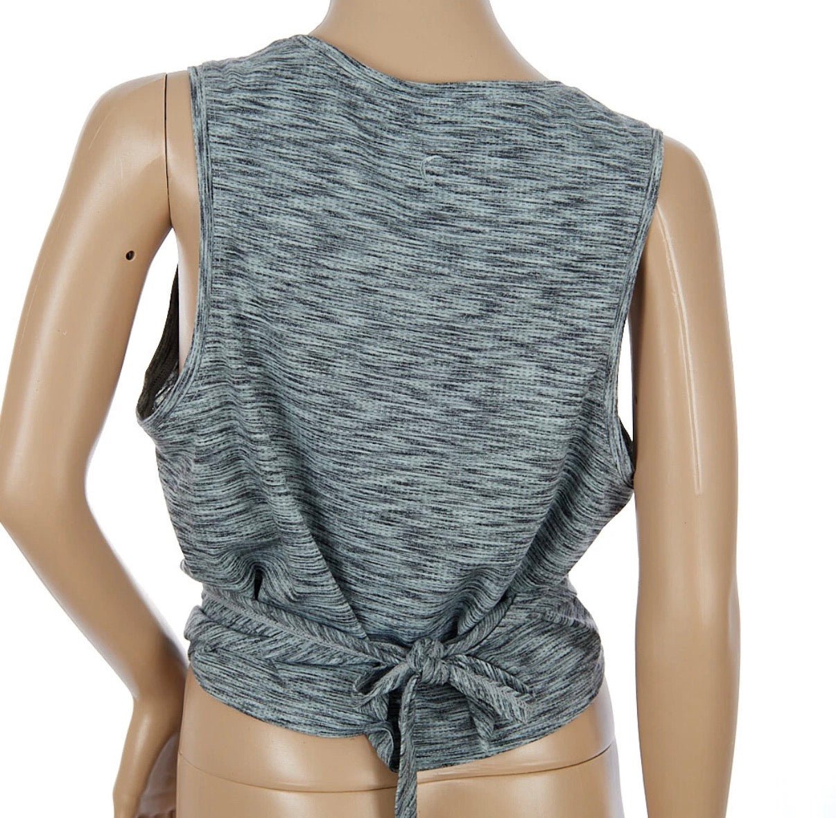 ZYIA ACTIVE GRAY TIE WAIST CROP TOP 123 XXXL