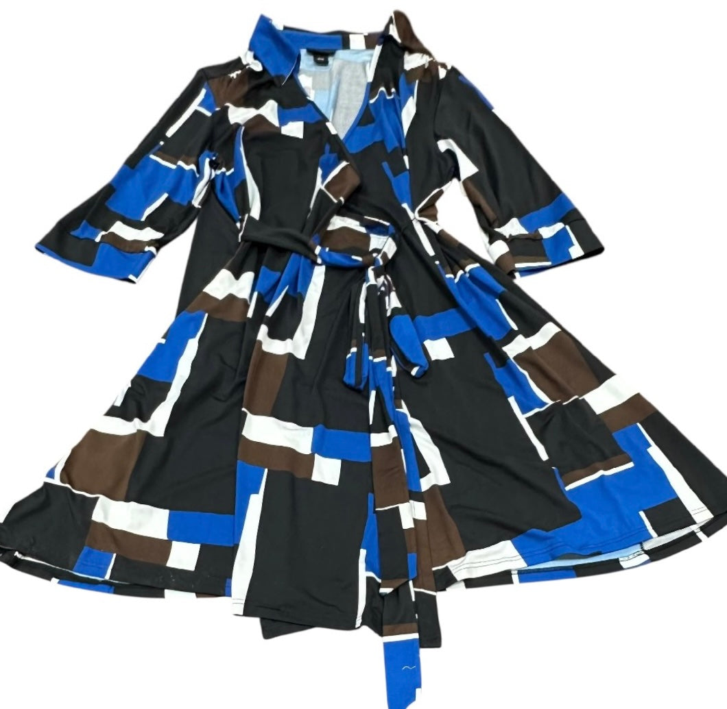 LANE BRYANT GEOMETRIC BELTED DRESS sz 18/20