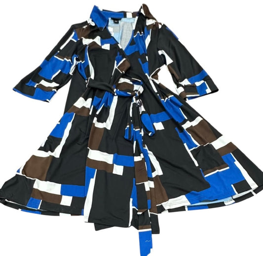 LANE BRYANT GEOMETRIC BELTED DRESS sz 18/20