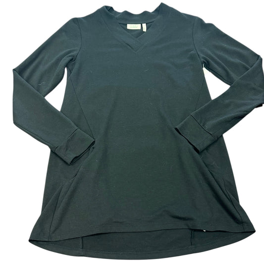 LOGO LOUNGE BLACK LONG SLEEVE TUNIC 44 XXS-SMALL