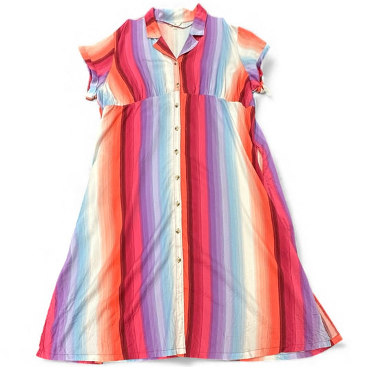 TERRA & SKY COLORFUL STRIPED DRESS 100 3X