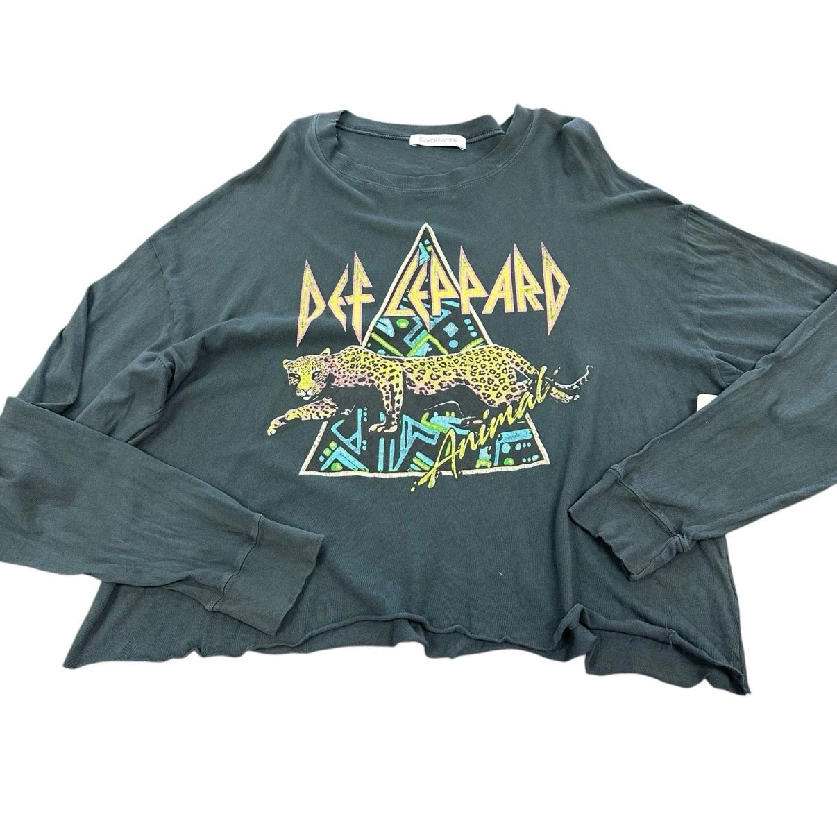 DAYDREAMER WOMENS LONG SLEEVE T-SHIRT DEF LEPPARD GRAY LARGE