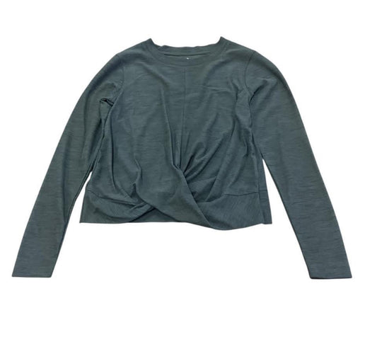 OLD NAVY ACTIVE DARK GRAY LONG SLEEVE KNOTTED TOP SMALL