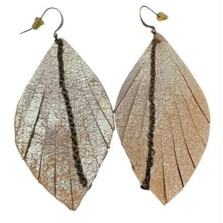 SILVER FEATHER EARRINGS HOOKS 143