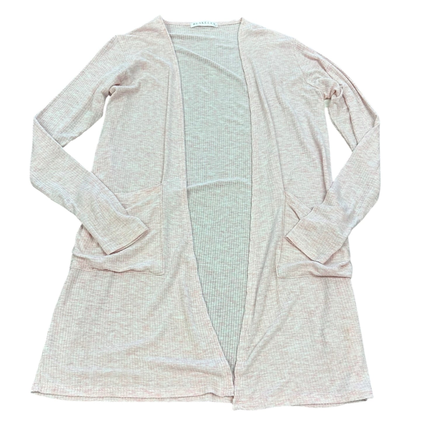 BLAKELY LIGHT PINK RIBBED OPEN CARDIGAN 233 SMALL