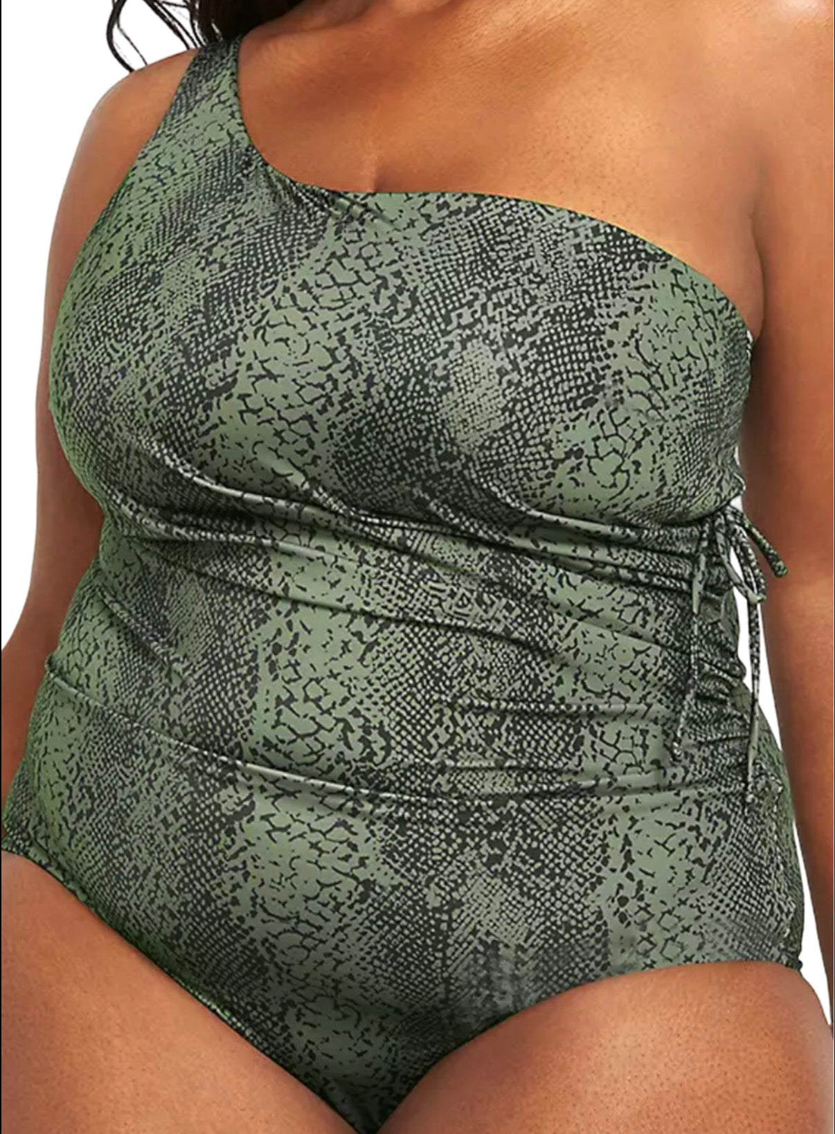 SWIM BY CACIQUE GREEN BLACK SWIMSUIT 100 SZ 24