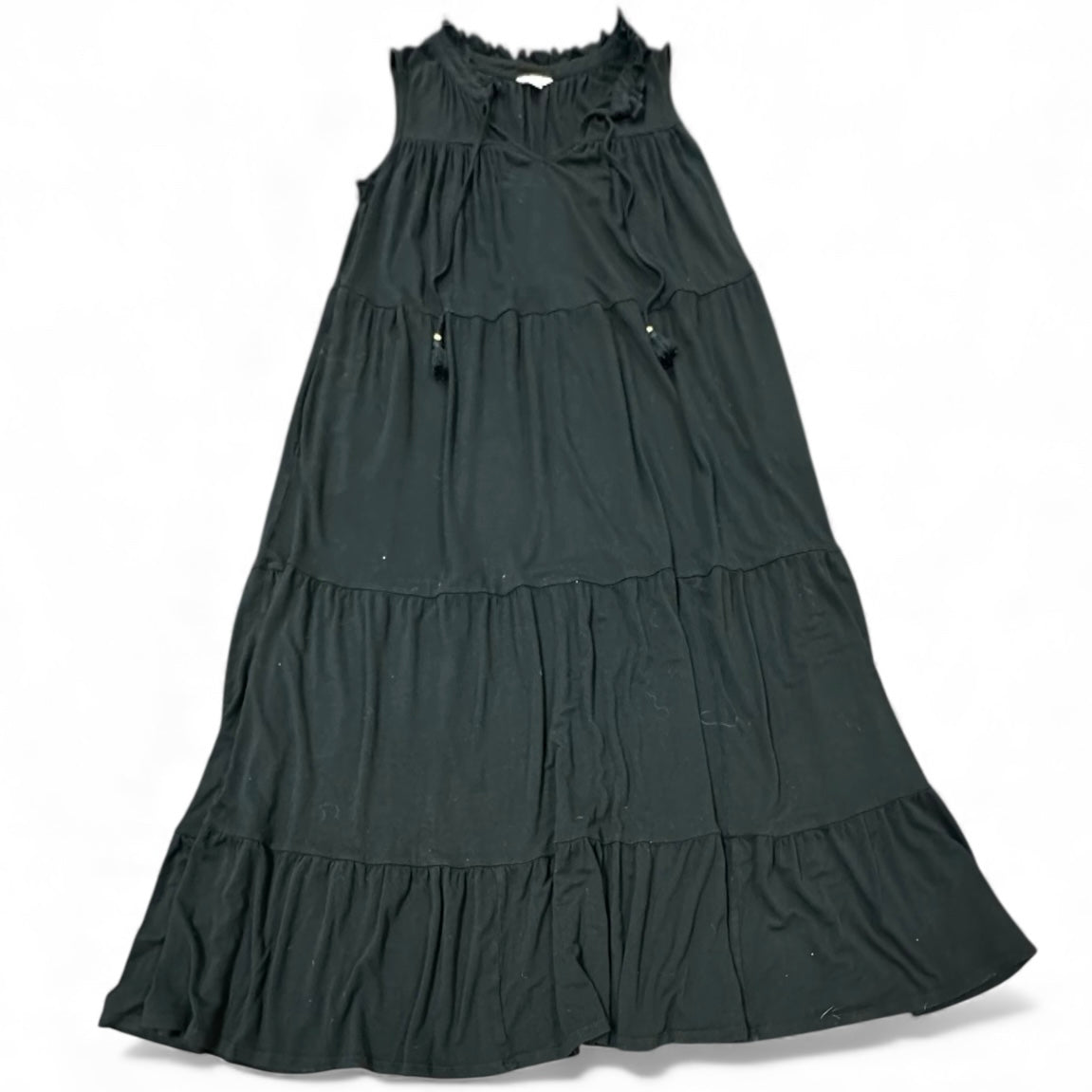 CATO BLACK TIERED SLEEVELESS DRESS 100 SZ 14/16WP