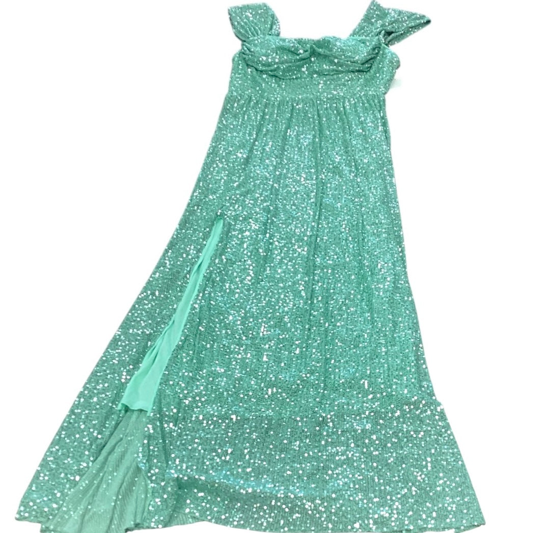 TOLEEN GREEN SEQUINS FULL LENGTH DRESS 62 NWT XL