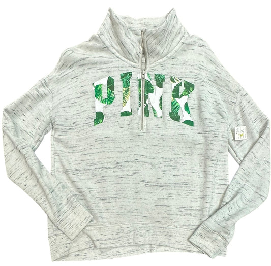 VICTORIA SECRET GRAY 1/4 ZIP SWEATSHIRT 243 MEDIUM