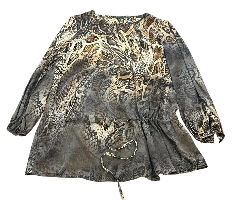 PASSPORT SNAKESKIN 100% SILK BLOUSE 202 MEDIUM