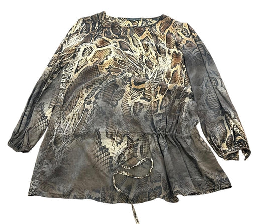 PASSPORT SNAKESKIN 100% SILK BLOUSE 202 MEDIUM