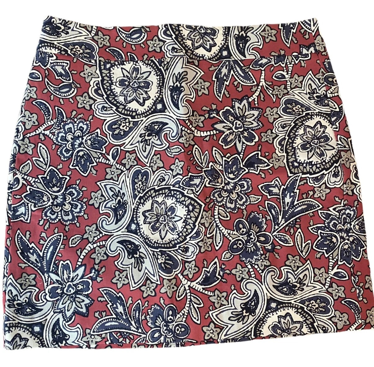 LOFT STRAIGHT SKIRT PAISLEY FLORAL SKIRT 100 SZ 6