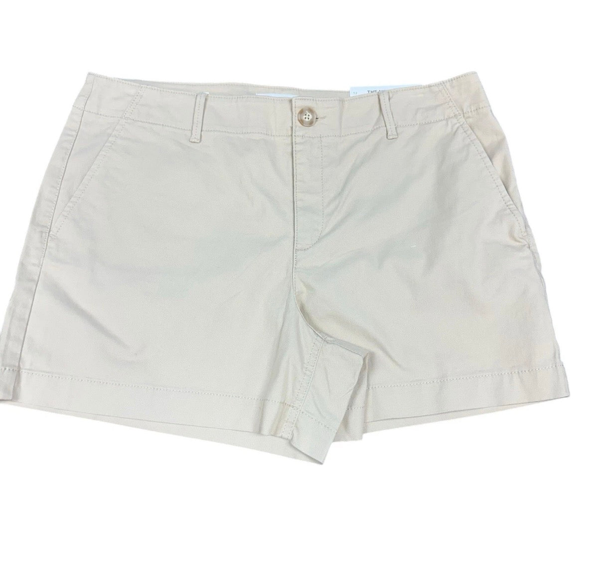 LOFT WOMENS SHORTS THE MONROE 4 INCH NATURAL JUTE KHAKI FLAT FRONT NWOT Sz 12