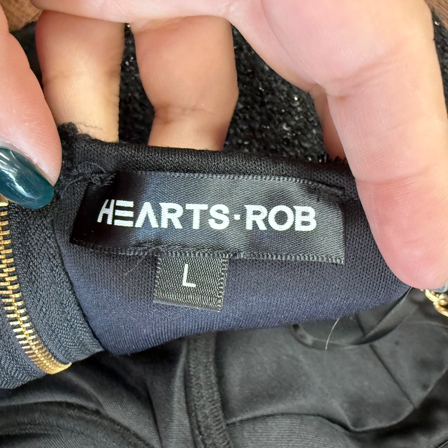 HEARTS ROB BLACK TWEED CROP TOP 233 LARGE