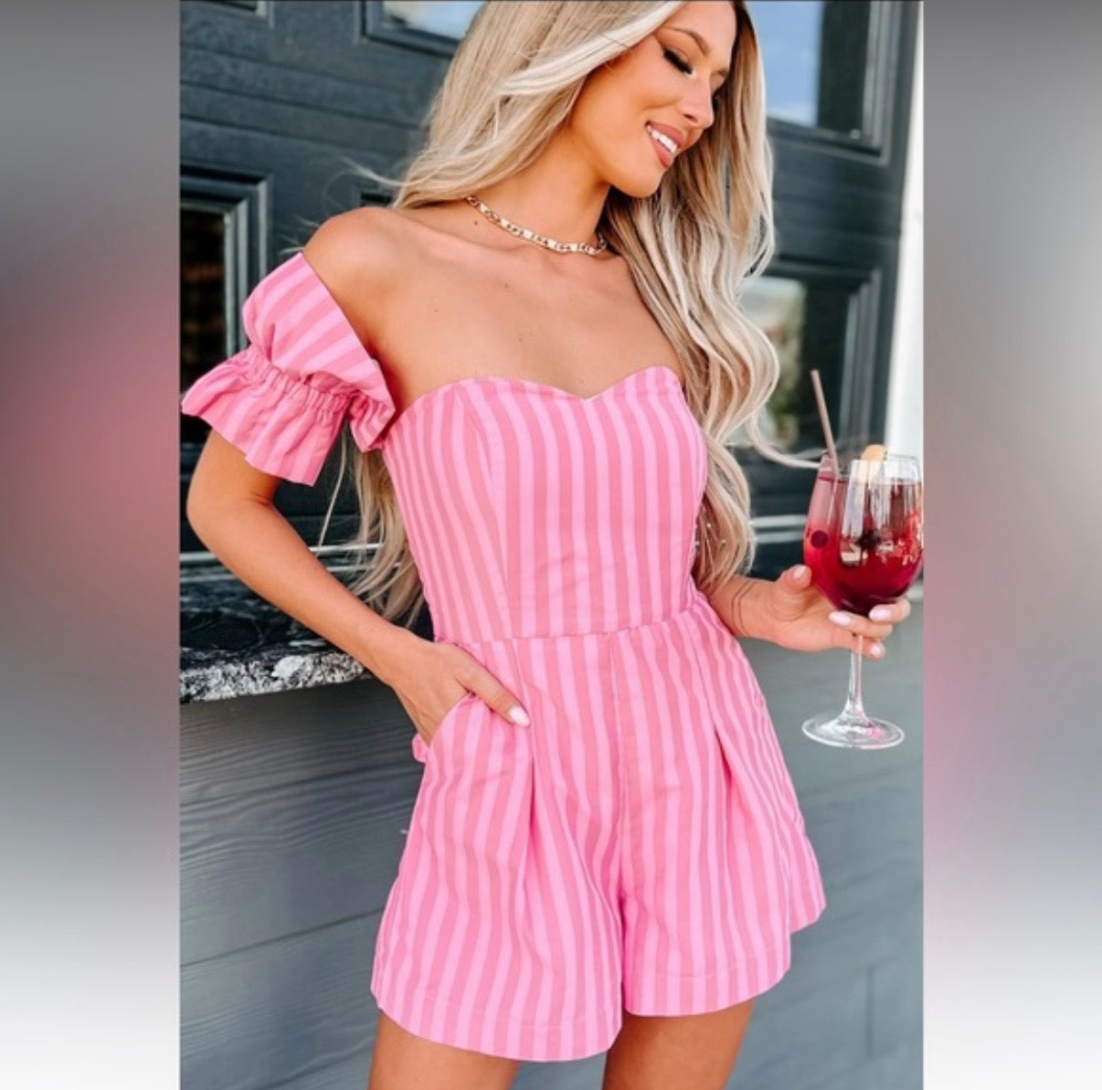 TCEC PINK STRIPED ROMPER 100 MEDIUM