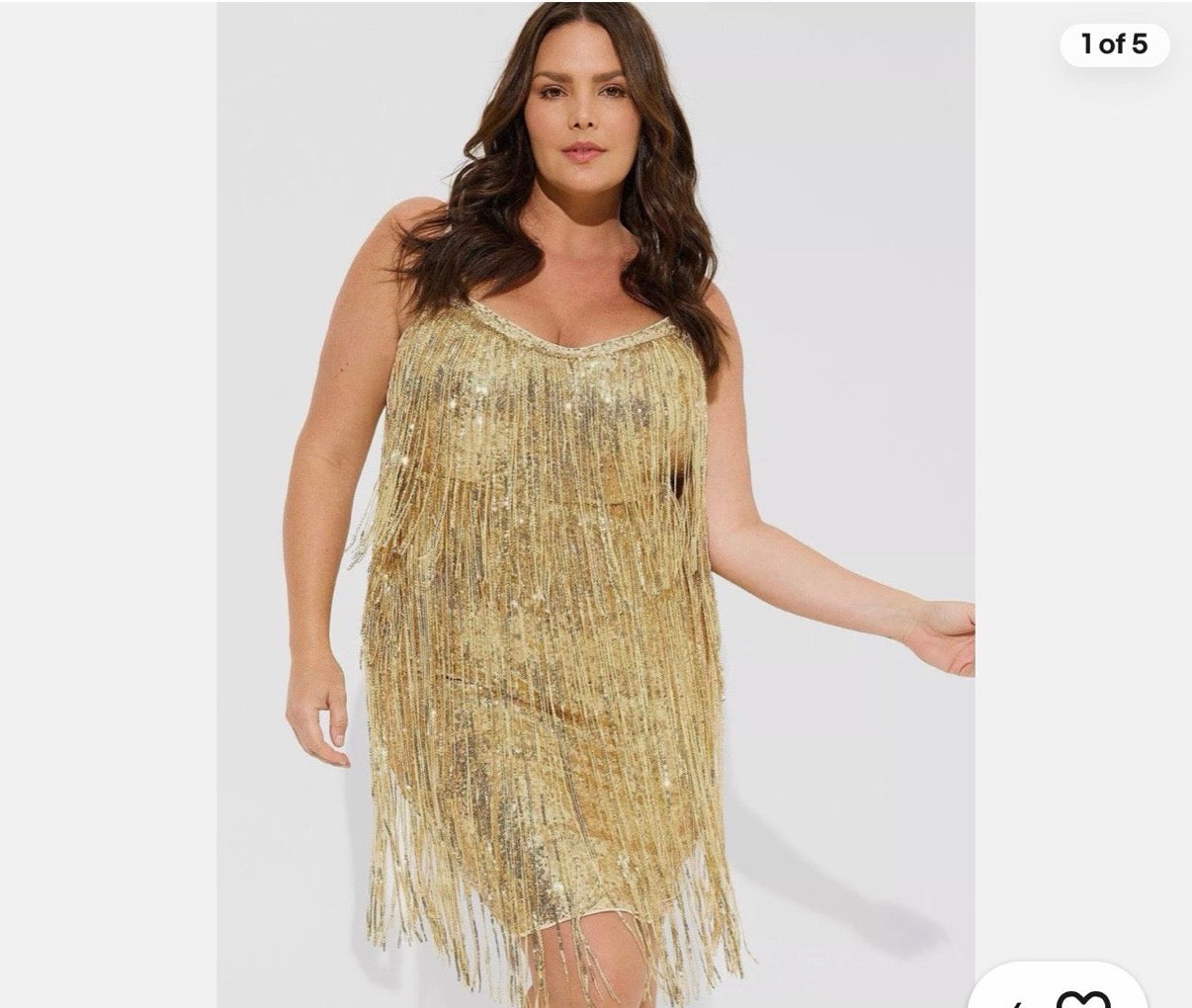 FESTI GOLD SEQUINS TASSEL DRESS 227 SZ 22