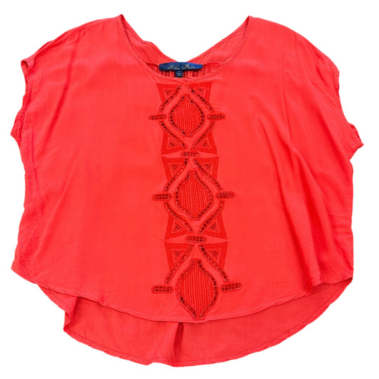 BLUE RAIN SALMON EMBROIDERED BLOUSE 38 SMALL