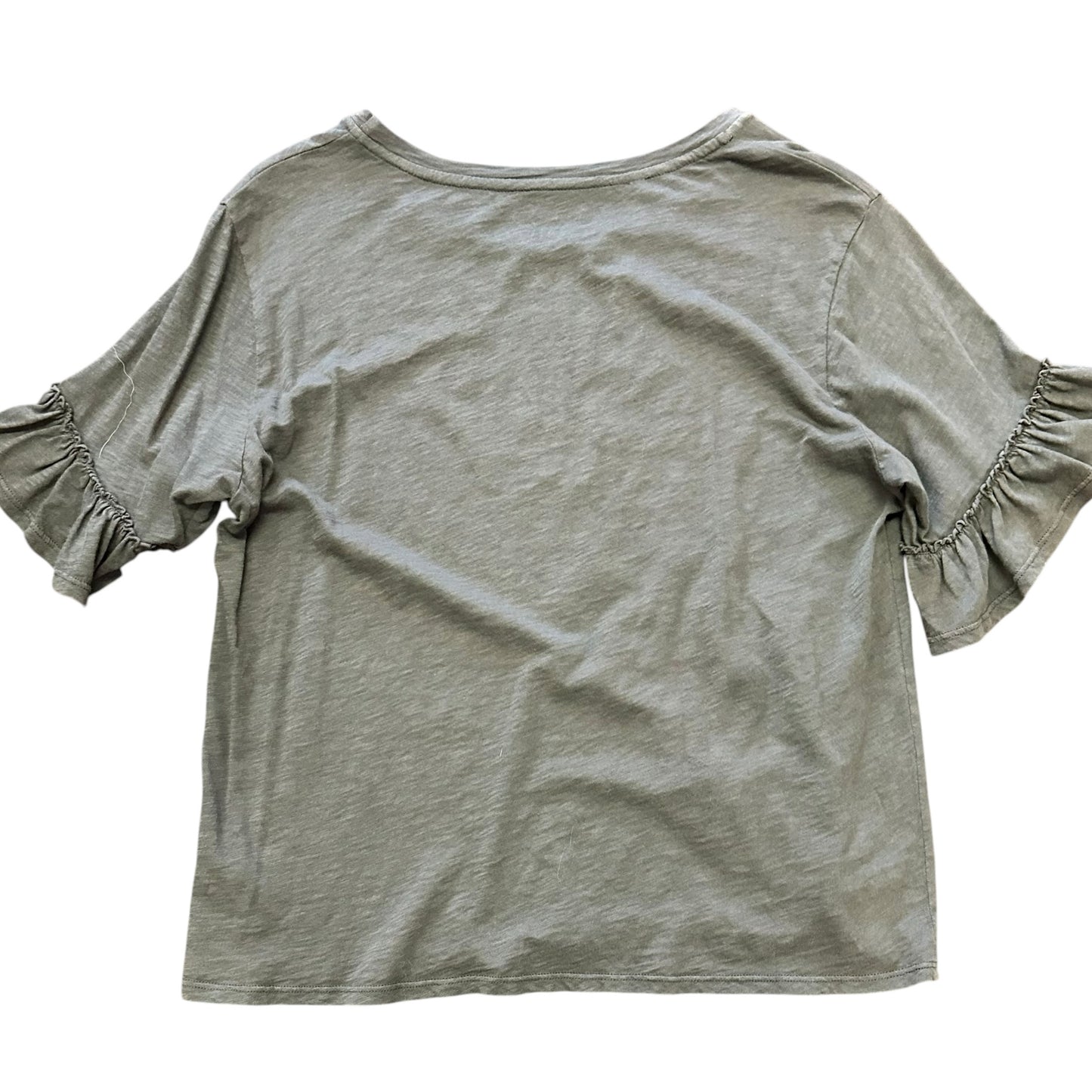 VELVET BY GRAHAM AND SPENCER GRAY SHIRT RUFFLES 249 MEDIUM