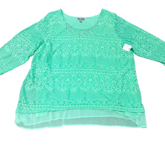 JM COLLECTION TEAL BLOUSE 85 3X