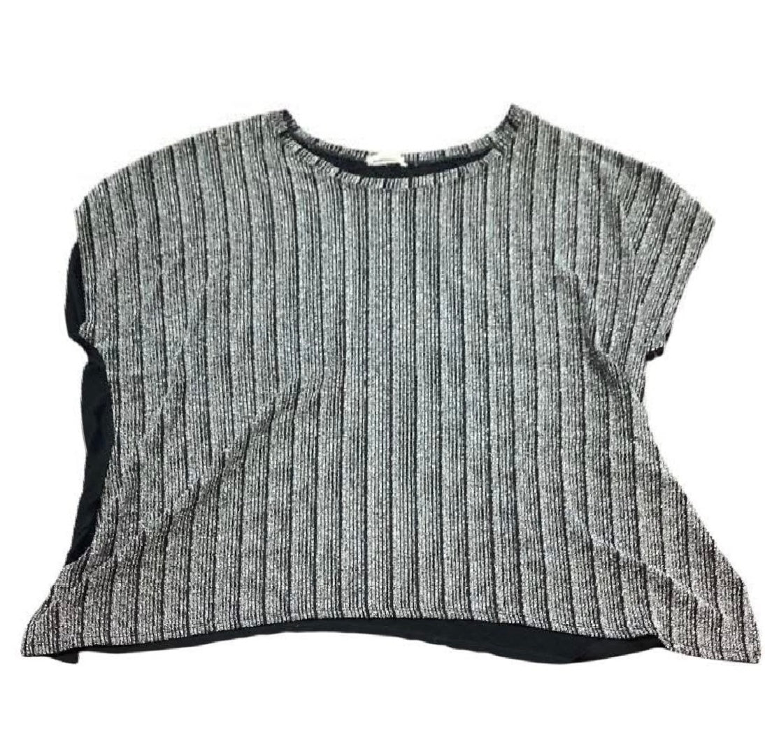 SELF ESTEEM SILVER STRIPED BLOUSE 227 3X