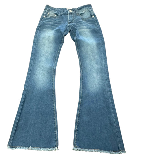 RED BOTTOMS DENIM FLARE BLUE JEANS 233 SZ 1
