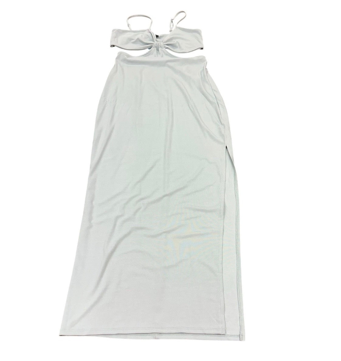 LULUS WOMENS DRESS LARGE OPENING NIGHT LIGHT BLUE CUTOUT BODYCON MAXI SEXY NWT