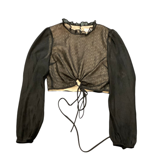 ACOA BLACK SHEER BLOUSE 122 NWT MEDIUM