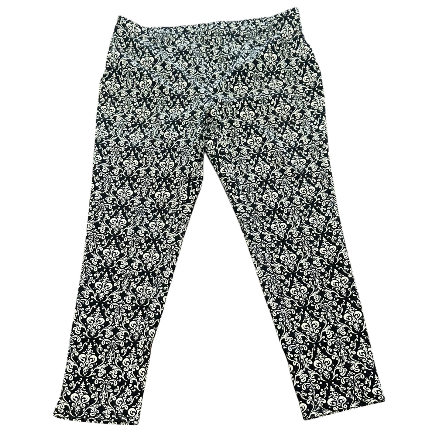 TERRA SKY BLACK WHITE PULL ON JEGGINGS 85 1X