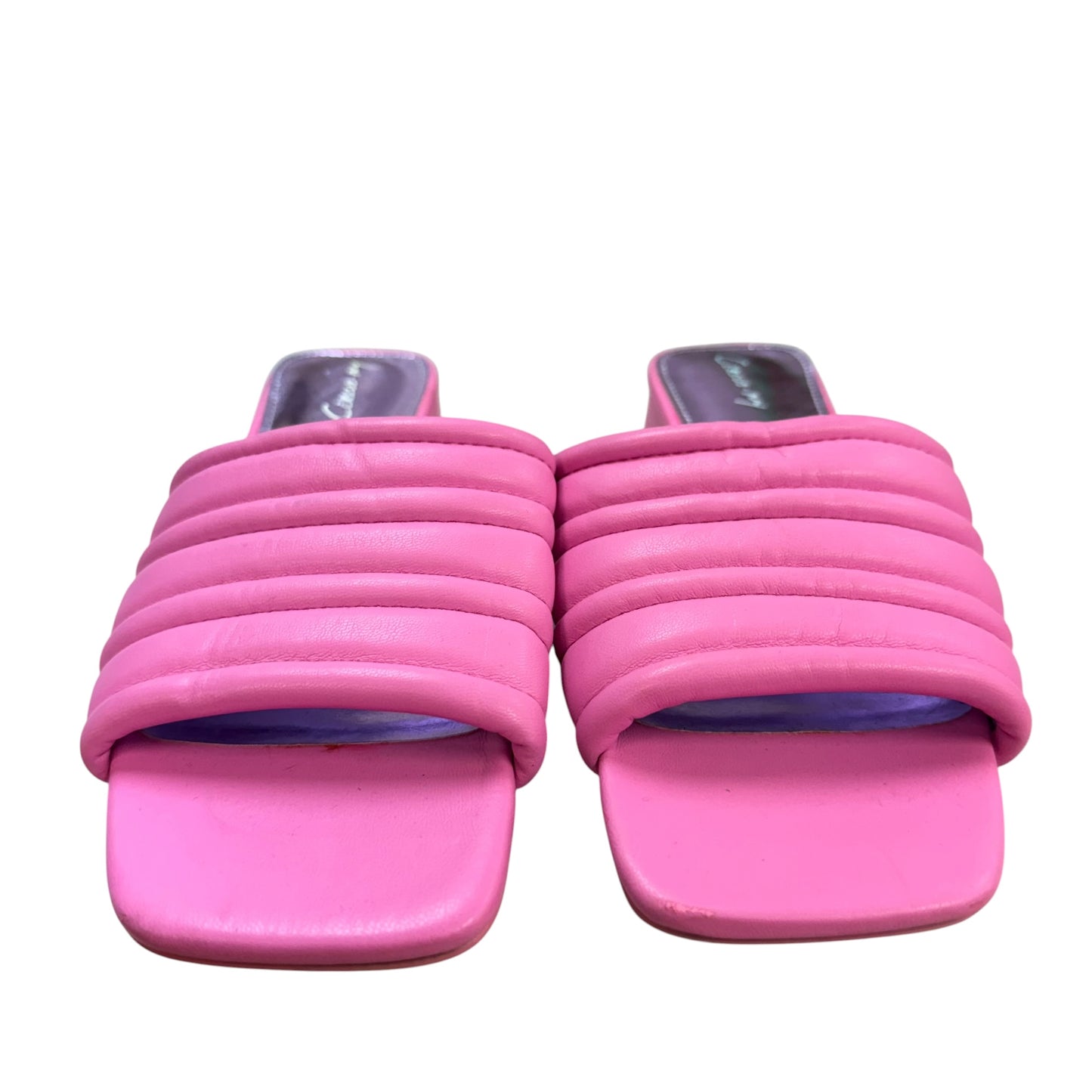 CIRCUS BY SAM EDLEMAN PINK SLIP ON SANDALS BLOCK HEEL NWOT 100 SZ 8