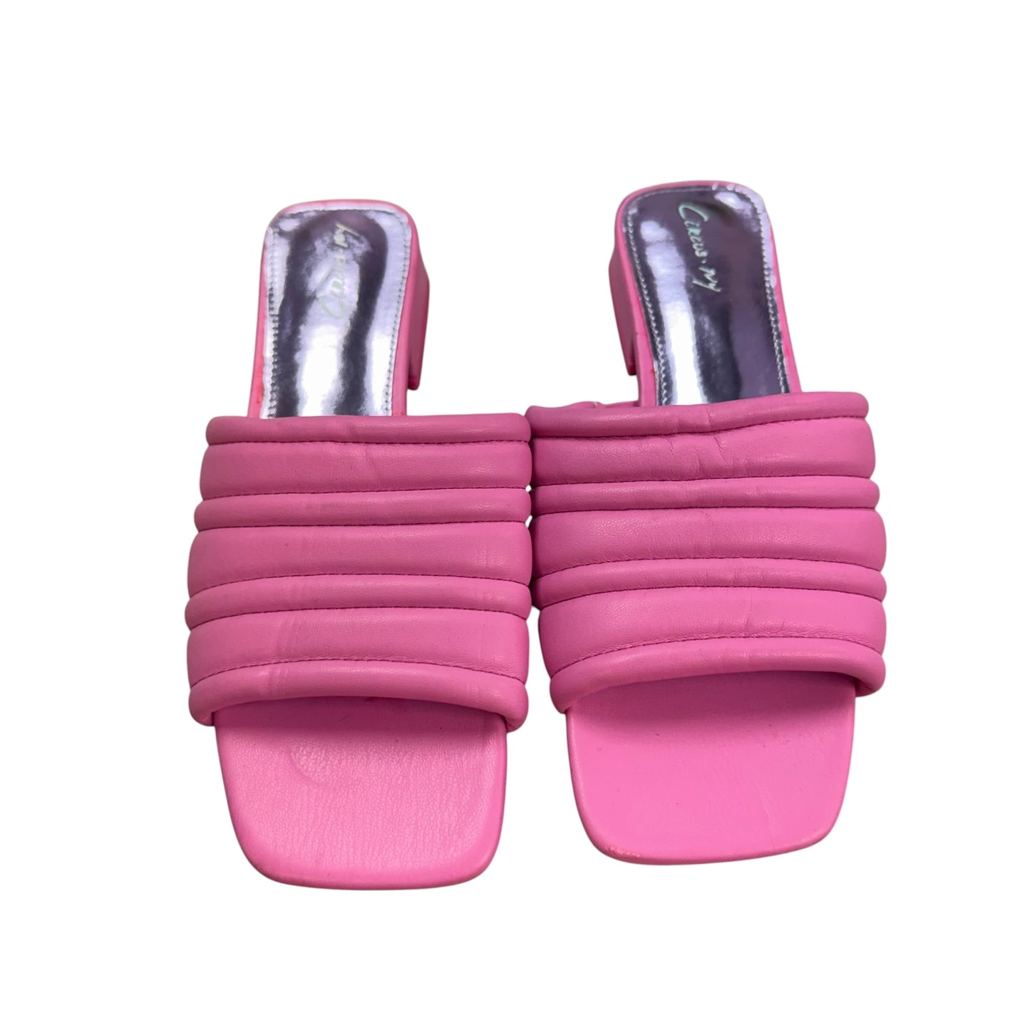 CIRCUS BY SAM EDLEMAN PINK SLIP ON SANDALS BLOCK HEEL NWOT 100 SZ 8