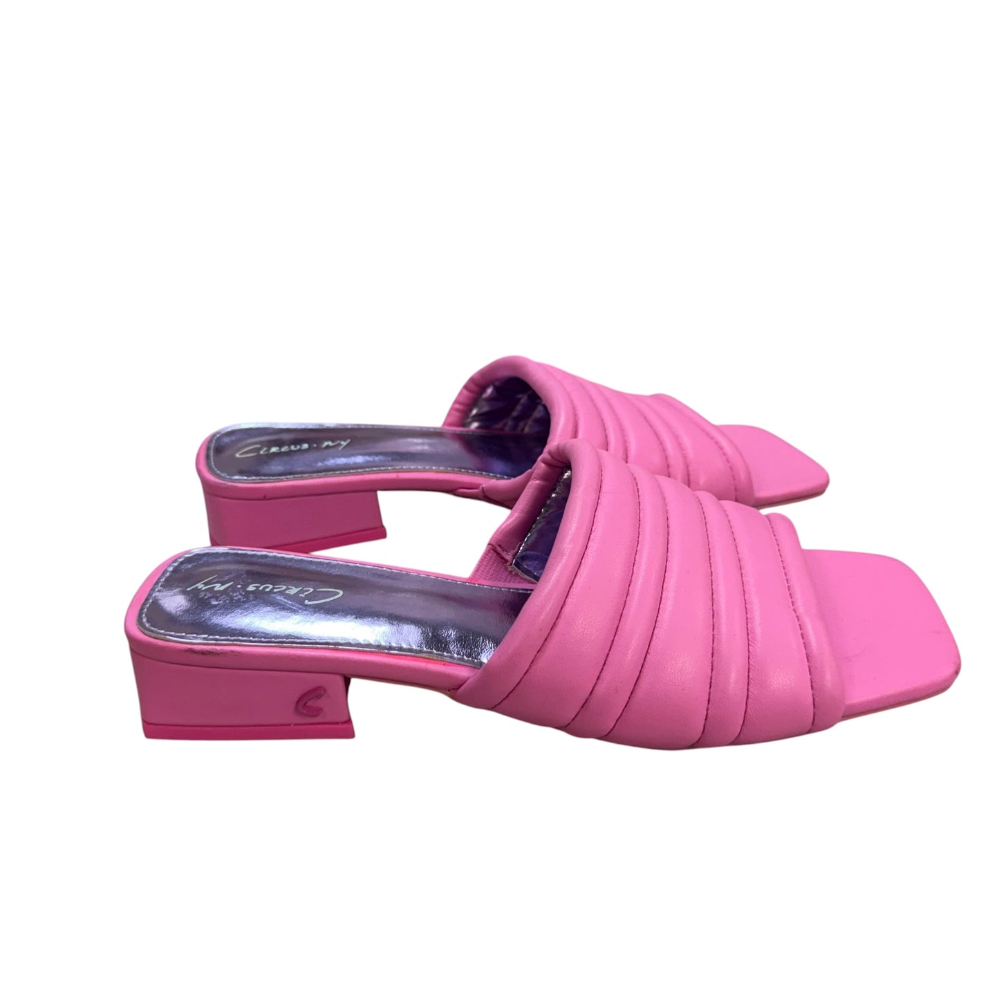 CIRCUS BY SAM EDLEMAN PINK SLIP ON SANDALS BLOCK HEEL NWOT 100 SZ 8