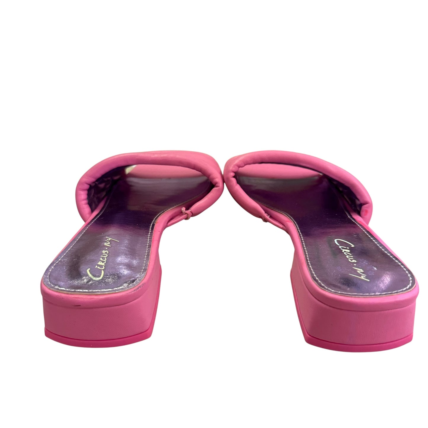 CIRCUS BY SAM EDLEMAN PINK SLIP ON SANDALS BLOCK HEEL NWOT 100 SZ 8