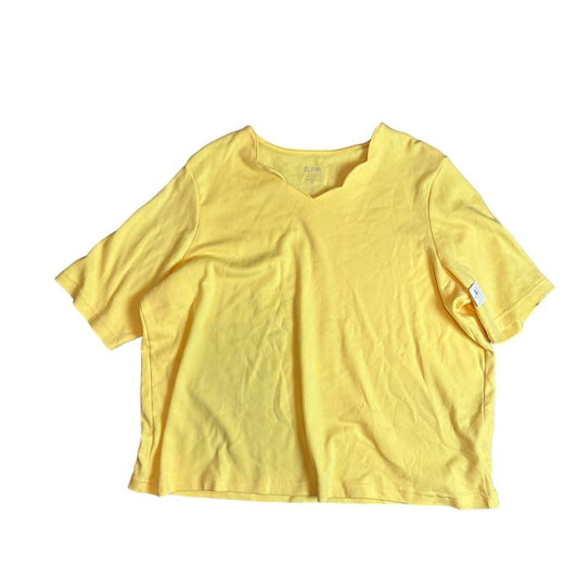 BLAIR YELLOW SCALLOP TOP  2X