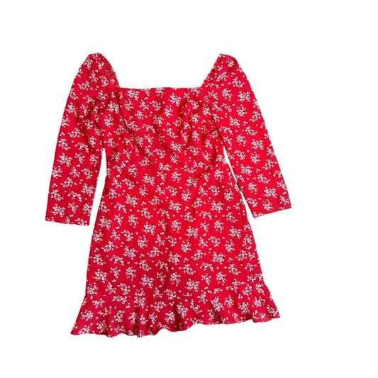 B DARLIN RED FLORAL DRESS  S/M