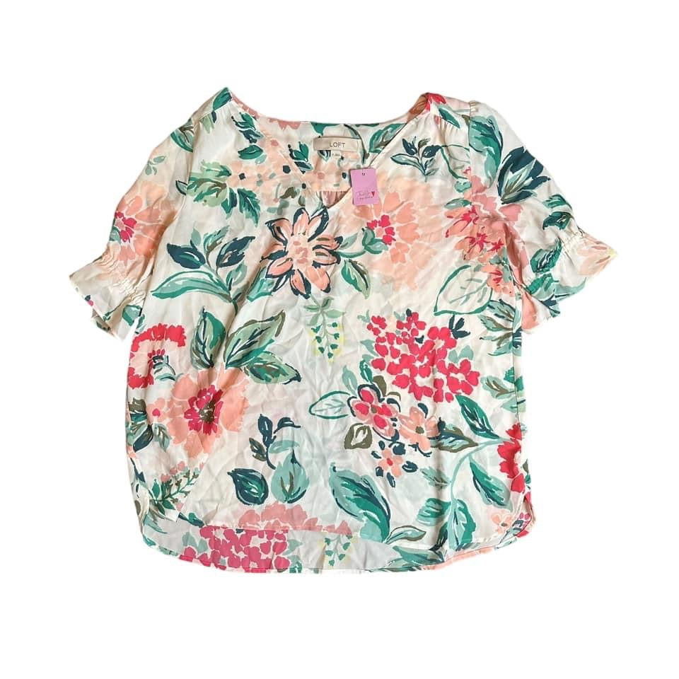 LOFT FLORAL BLOUSE  MEDIUM