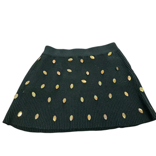 QUEEN OF SPARKLES KNIT BLACK SKIRT 100 NWT $160 LARGE