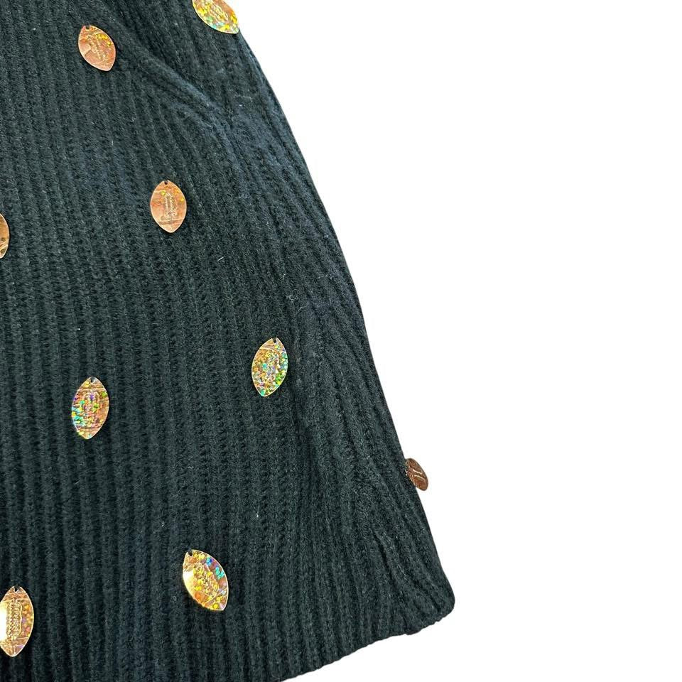 QUEEN OF SPARKLES KNIT BLACK SKIRT 100 NWT $160 LARGE