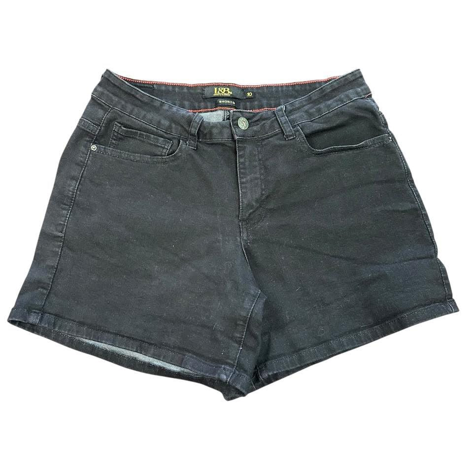 L&B BLACK DENIM SHORTS HIGH WAISTED 143 Sz 10