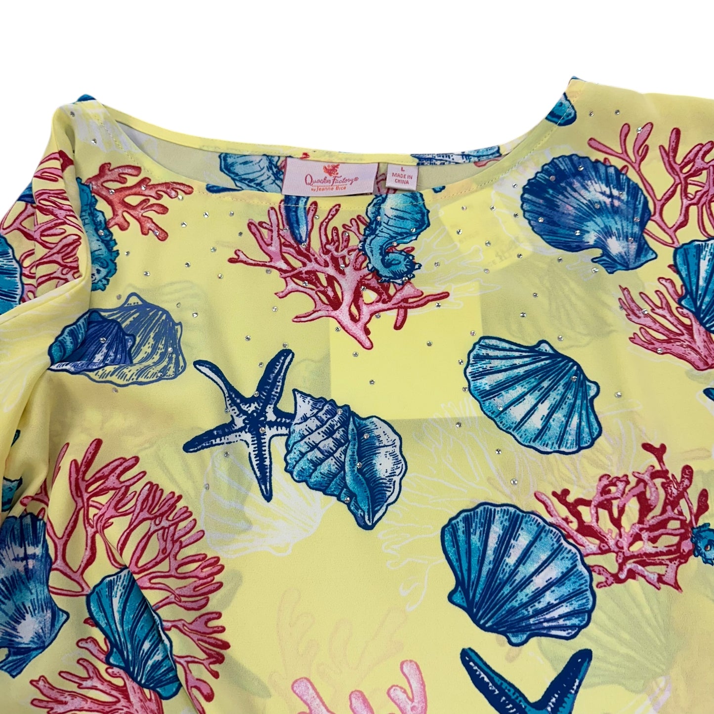 QUAKER FACTORY TROPICAL PONCHO TOP 100 NWT LARGE