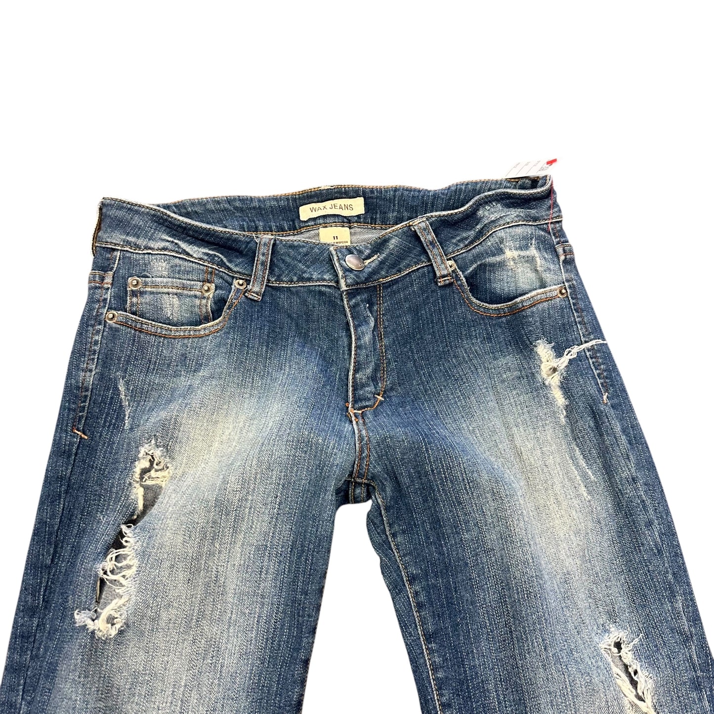 WAX JEANS DISTRESSED BLUE DENIM 228 Sz 11