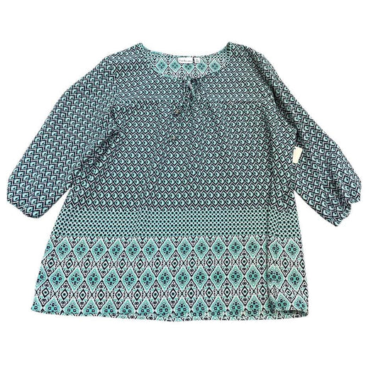 KIM ROGERS TEAL NAVY TUNIC 217  XL