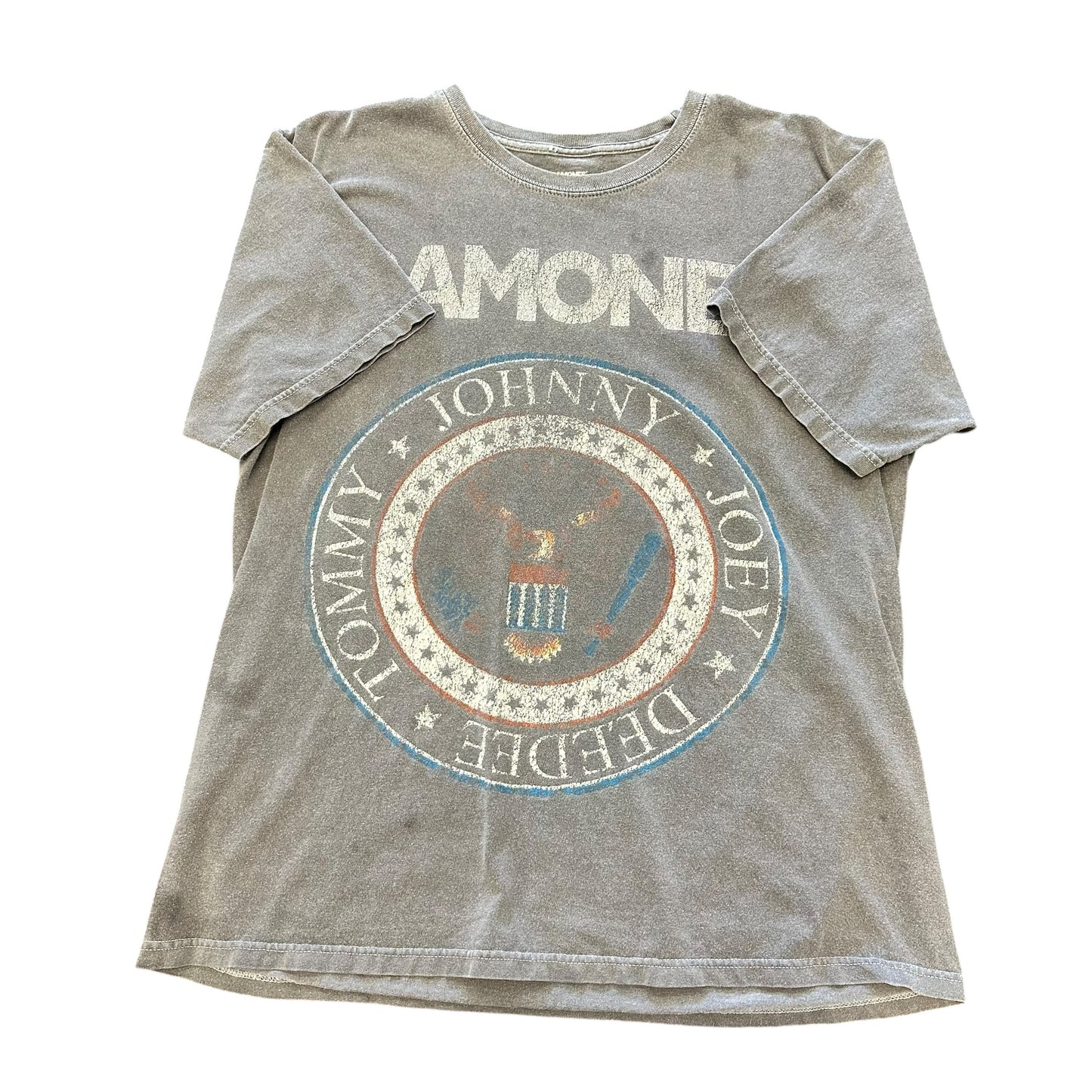 RAMONES GRAY T-SHIRT *SPOTS 100 M/L