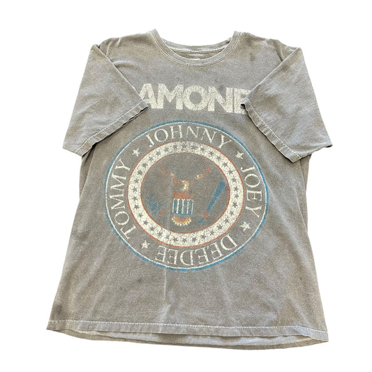 RAMONES GRAY T-SHIRT *SPOTS 100 M/L