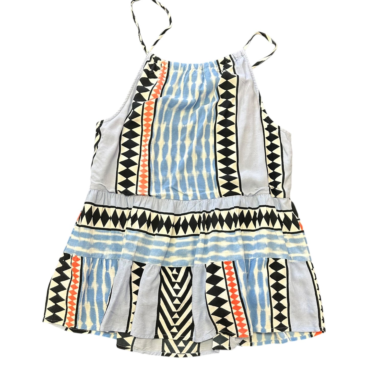 THML GEOMETRIC SLEEVELESS BLOUSE BLUE WHITE BLACK 100 MEDIUM