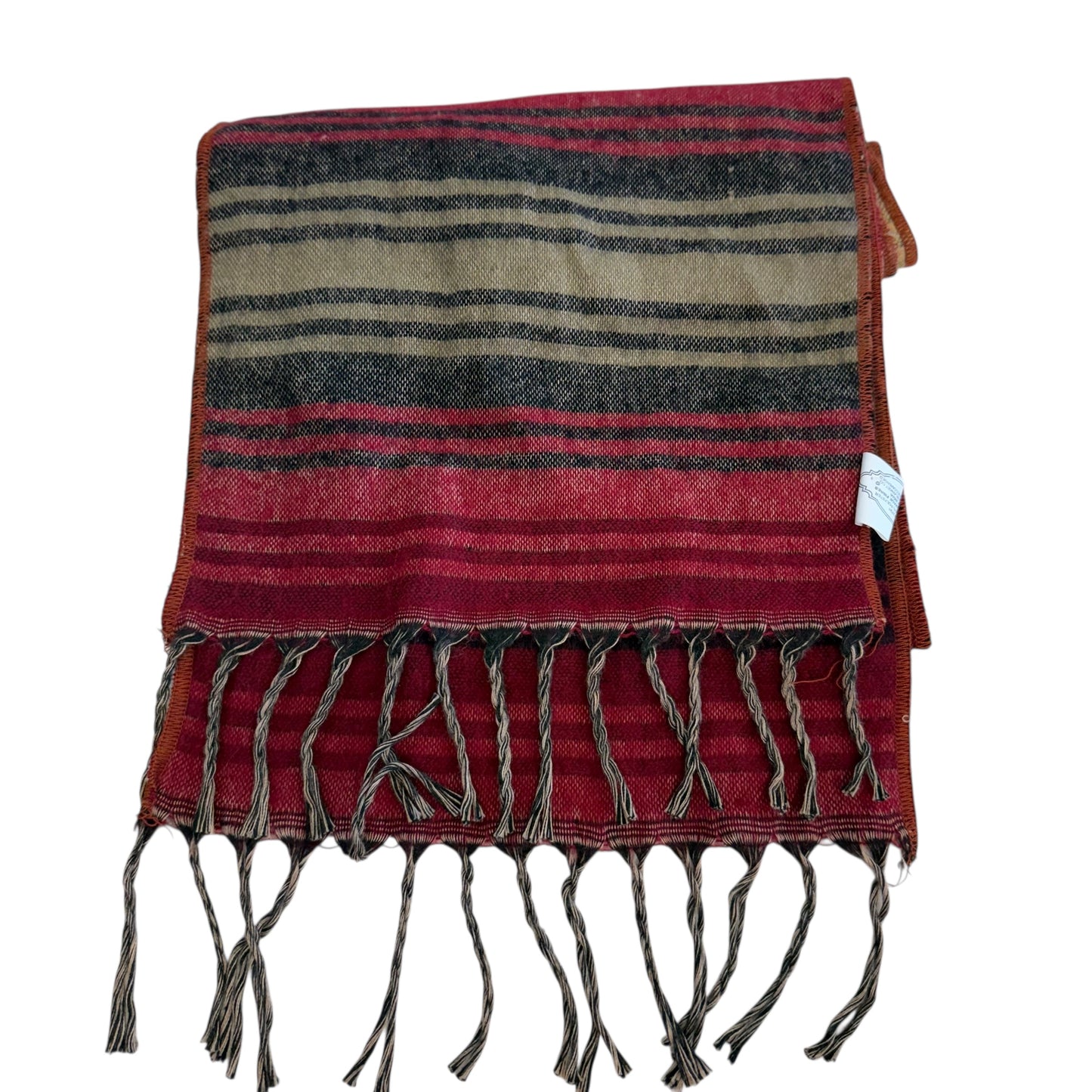 BROWN GREEN MAROON STRIPED SCARF NWT 100