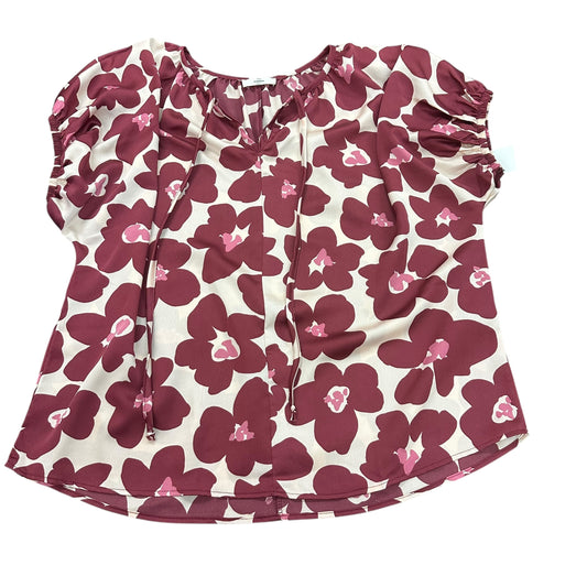 ENTRO MAROON FLORAL BLOUSE 84  MEDIUM